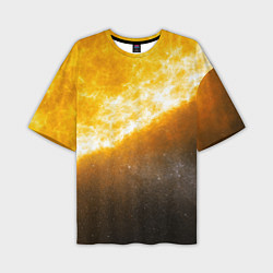 Мужская футболка оверсайз Солнце в космосе
