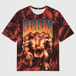 Футболка оверсайз мужская DOS DOOM - Bull demon, цвет: 3D-принт