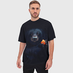 Футболка оверсайз мужская Медведь с морковкой, цвет: 3D-принт — фото 2