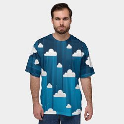 Футболка оверсайз мужская Night clouds, цвет: 3D-принт — фото 2