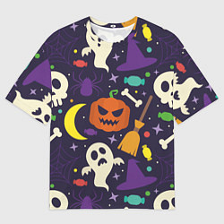 Футболка оверсайз мужская HALLOWEEN атрибутика, цвет: 3D-принт