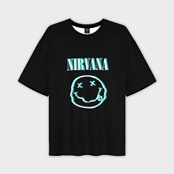 Футболка оверсайз мужская Nirvana неон, цвет: 3D-принт