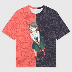 Футболка оверсайз мужская Мами Оно - Пураоре гордость оранжевых, цвет: 3D-принт