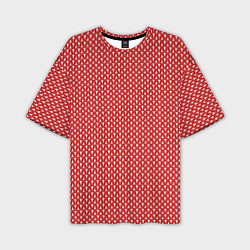 Мужская футболка оверсайз Вязанное полотно - Красное