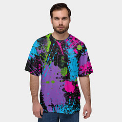 Футболка оверсайз мужская Для граффити - абстрактные брызги, цвет: 3D-принт — фото 2