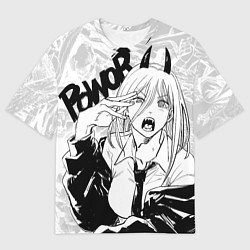 Мужская футболка оверсайз Пауэр - Человек-бензопила