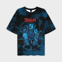 Футболка оверсайз мужская Slipknot blue, цвет: 3D-принт