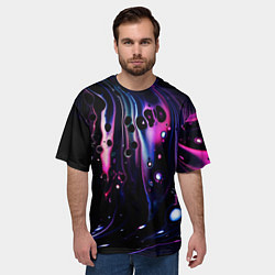 Футболка оверсайз мужская Фиолетовая вода и краски, цвет: 3D-принт — фото 2