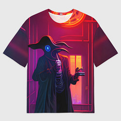 Футболка оверсайз мужская Странный чумной доктор в стиле Cyberpunk, цвет: 3D-принт