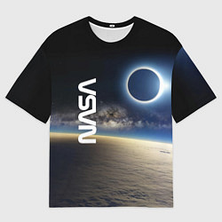 Футболка оверсайз мужская Солнечное затмение в открытом космосе, цвет: 3D-принт