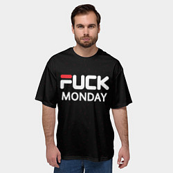 Футболка оверсайз мужская Fuck monday - antibrand, fila, цвет: 3D-принт — фото 2