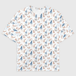 Мужская футболка оверсайз Пенис и растения