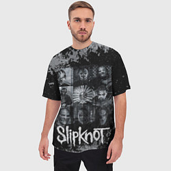 Футболка оверсайз мужская Slipknot black & white style, цвет: 3D-принт — фото 2