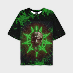 Футболка оверсайз мужская Slipknot green star, цвет: 3D-принт