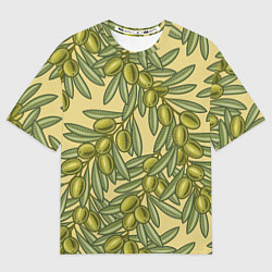 Мужская футболка оверсайз Винтажные ветви оливок