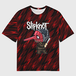 Футболка оверсайз мужская Slipknot красные молнии, цвет: 3D-принт