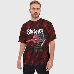 Футболка оверсайз мужская Slipknot красные молнии, цвет: 3D-принт — фото 2