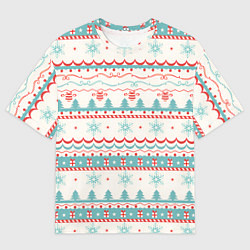 Мужская футболка оверсайз Новогодний свитер, но без оленей