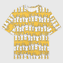 Мужская футболка оверсайз Милое семейство кроликов