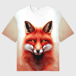 Футболка оверсайз мужская Пламенный лис, цвет: 3D-принт
