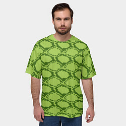 Футболка оверсайз мужская Милитари змеиная кожа одноцветная, цвет: 3D-принт — фото 2