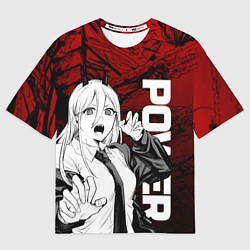 Мужская футболка оверсайз Пауэр : Человек-бензопила