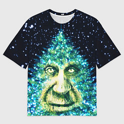 Мужская футболка оверсайз Мудрое Новогоднее Дерево