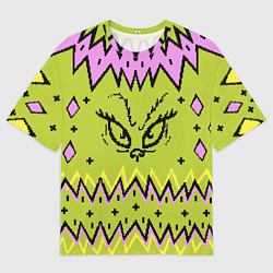 Футболка оверсайз мужская Новогодний свитер Гринча, цвет: 3D-принт