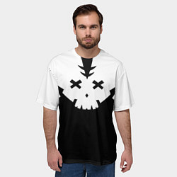 Футболка оверсайз мужская Татуировка Ребекки - ЧБ, цвет: 3D-принт — фото 2