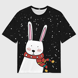 Футболка оверсайз мужская Кролик символ 2023 года, цвет: 3D-принт