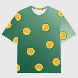 Футболка оверсайз мужская Елочное украшение биткоин, цвет: 3D-принт