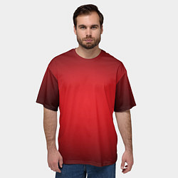 Футболка оверсайз мужская Красно-черная затемняющая виньетка, цвет: 3D-принт — фото 2