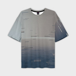 Мужская футболка оверсайз Космос и абстрактные стёкла