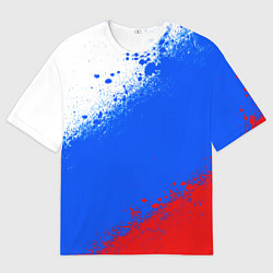 Мужская футболка оверсайз Флаг России - триколор