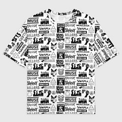 Футболка оверсайз мужская Contemporary music groups, цвет: 3D-принт