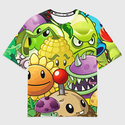 Мужская футболка оверсайз Растения против зомби
