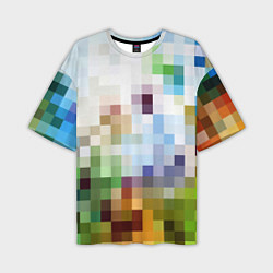 Мужская футболка оверсайз Пиксельная абстракция
