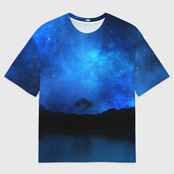 Футболка оверсайз мужская Звездное небо и одинокое дерево, цвет: 3D-принт