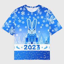 Футболка оверсайз мужская Геометрический кролик 2023, цвет: 3D-принт