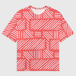 Футболка оверсайз мужская Прямоугольник в полоску, цвет: 3D-принт