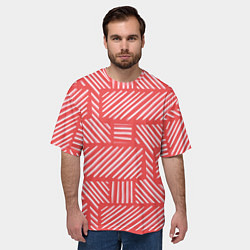 Футболка оверсайз мужская Прямоугольник в полоску, цвет: 3D-принт — фото 2