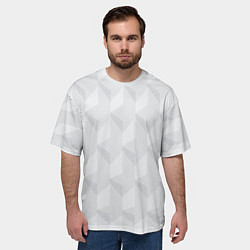 Футболка оверсайз мужская Абстрактная серая геометрическая текстура, цвет: 3D-принт — фото 2