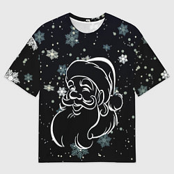 Футболка оверсайз мужская Дед Мороз и снежинки, цвет: 3D-принт