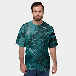 Футболка оверсайз мужская Волны абстрактной воды и красок, цвет: 3D-принт — фото 2