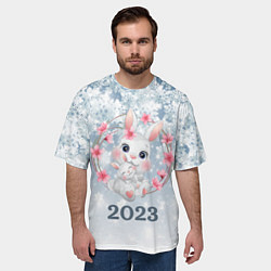 Футболка оверсайз мужская Зайка в венке 2023, цвет: 3D-принт — фото 2