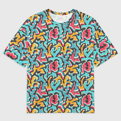 Мужская футболка оверсайз Граффити абстракт гранж