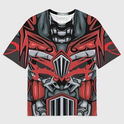 Мужская футболка оверсайз Костюм робота с решеткой