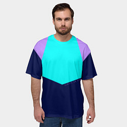 Футболка оверсайз мужская Always in sports сирень и бирюза, цвет: 3D-принт — фото 2
