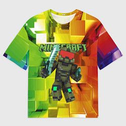 Футболка оверсайз мужская Minecraft - Мастер Чиф, цвет: 3D-принт