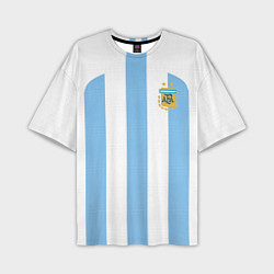 Футболка оверсайз мужская Сборная Аргентины ЧМ 2022, цвет: 3D-принт